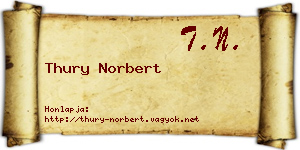 Thury Norbert névjegykártya